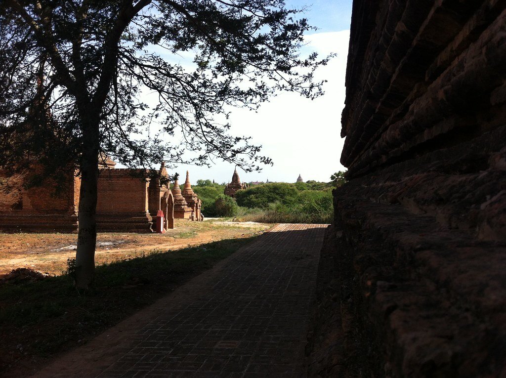 Ancient Bagan temple brick architecture Myanmar 2012