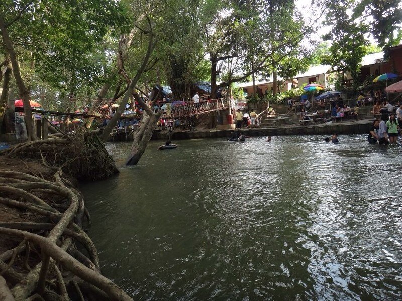 Riverside dining pavilions at Wang Nenn, Korat