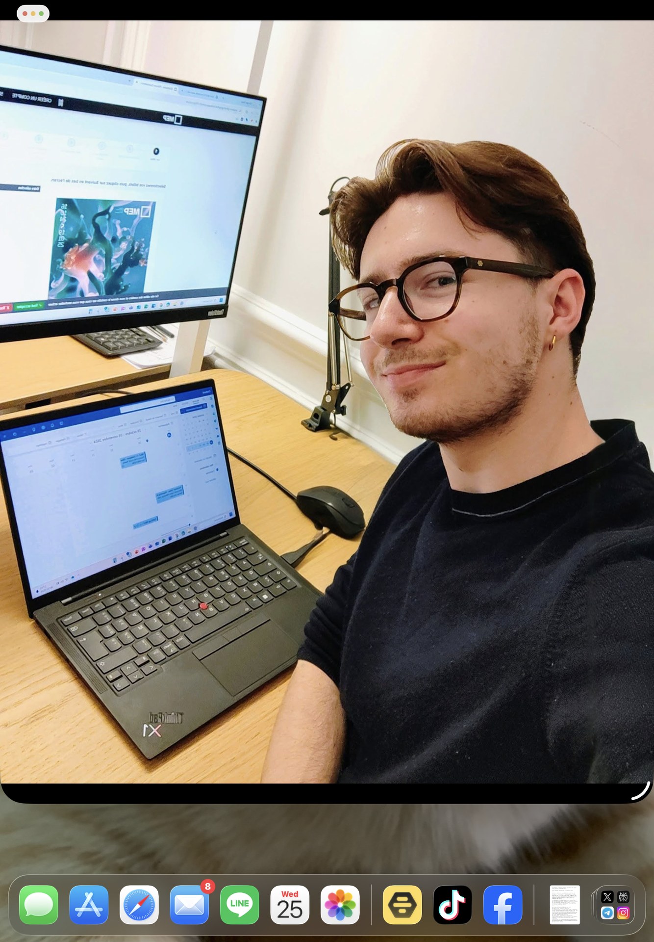 Dual-monitor workspace