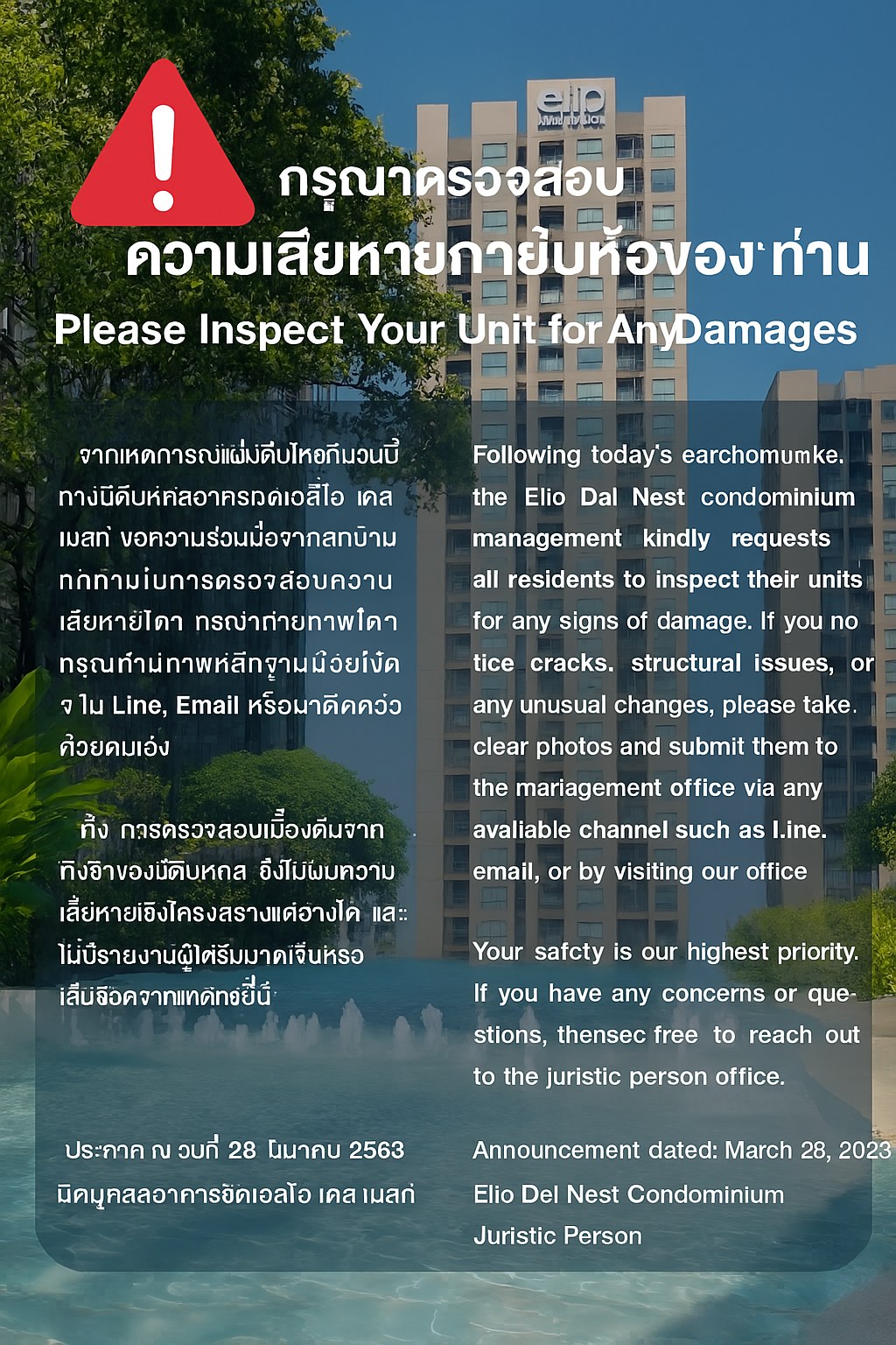 Condominium management response