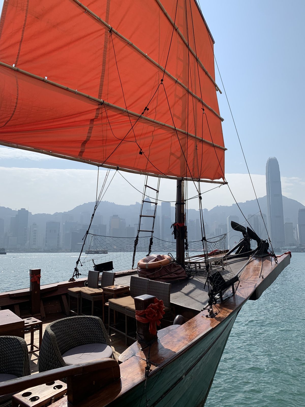 Hong Kong Junk Boat Victoria Harbour